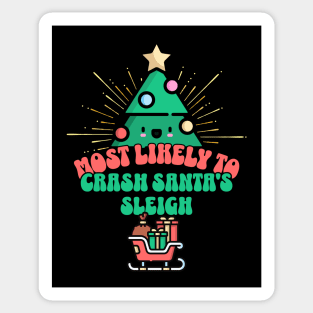Retro Most Likely To Crash Santa’s Sleigh Sticker